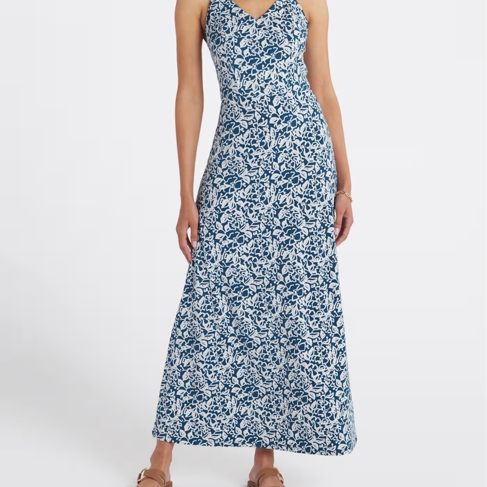 NWT - Market & Spruce Blue and White Floral Maxi Dress